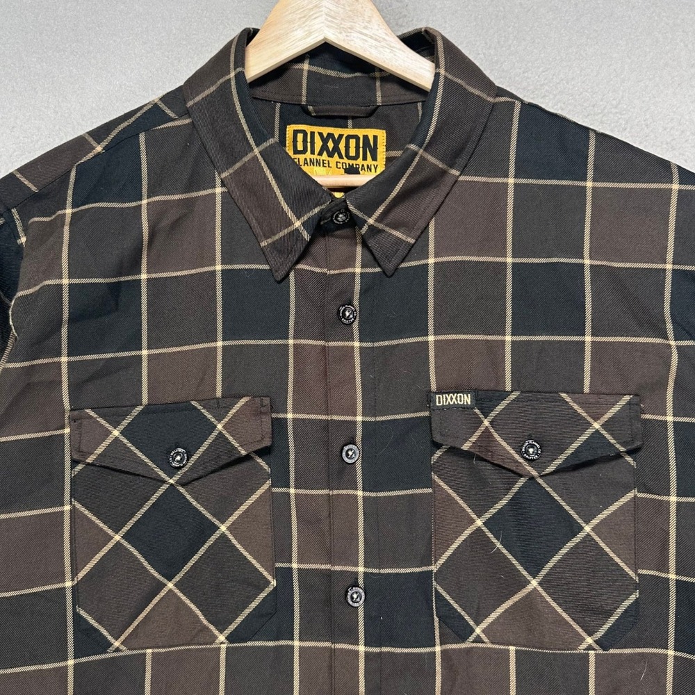 DIXXON Flannel The Drifter Shirt Mens XXL Brown Plaid Long Sleeve Workwear Biker